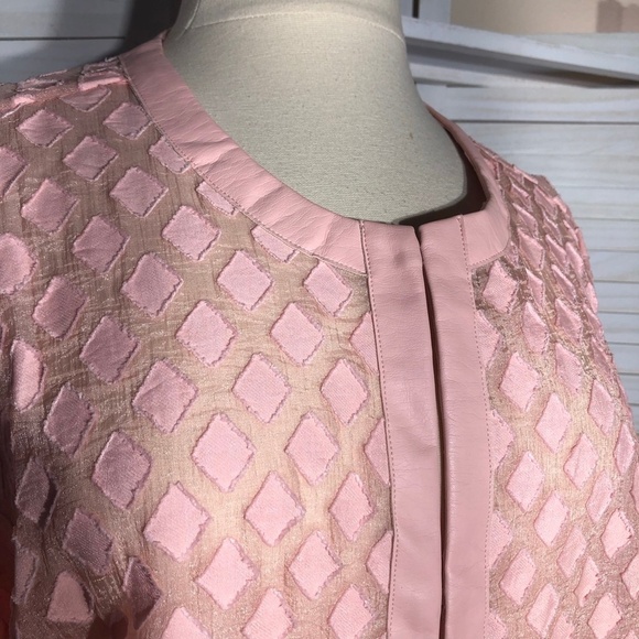 Dennis Basso Pink Organza Mesh Kimono Coat 24W - Picture 8 of 12
